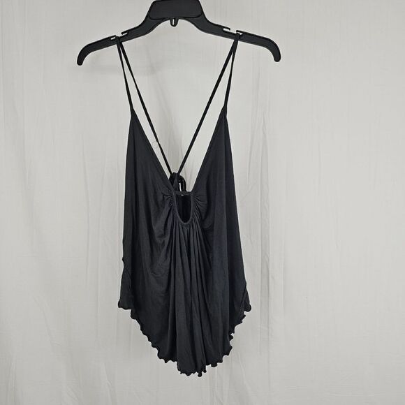 We The Free Dark Gray Keyhole Tie Back Women's  Size XS Tank - Picture 1 of 6